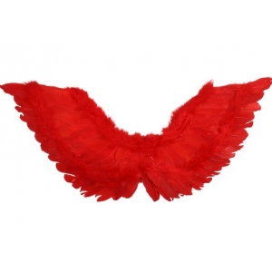 Large Red Feather Angel Wings Up