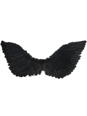 Medium Black Feather Angel Wings Up