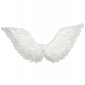 Large White Feather Angel Wings Up