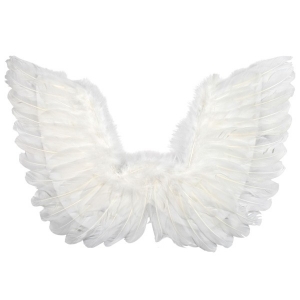 Small White Feather Angel Wings Up
