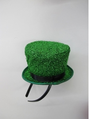 Green Glitter Mini Top Hat