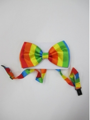 Rainbow Coloured Bow Ties - Mardi Gras Accessories