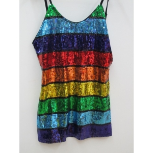 Girl Rainbow Sequin Singlet - Mardi Gras Costumes
