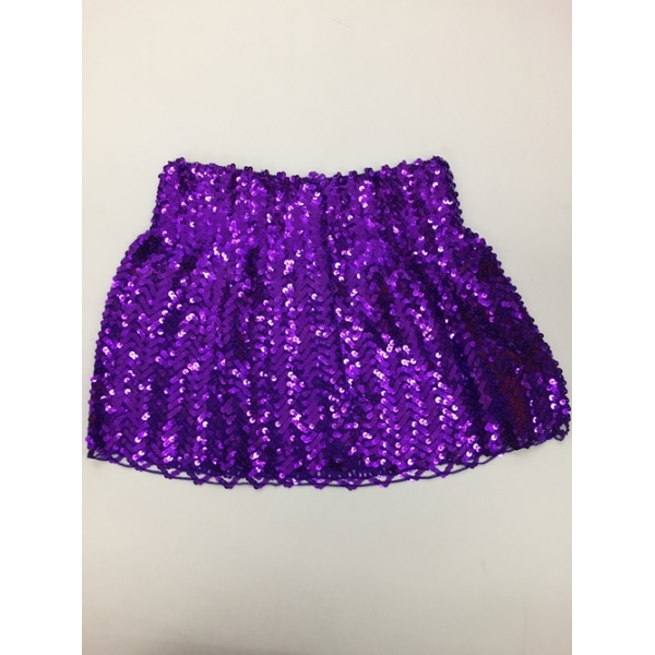 Sequin Skirt Purple - Disco Party Costumes