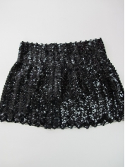 Sequin Skirt Black - Disco Party Costumes