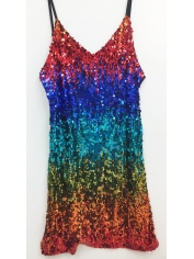 Rainbow Sequin Dress - Mardi Gras Costumes