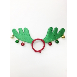Green Reindeer with Bells - Christmas Headbands