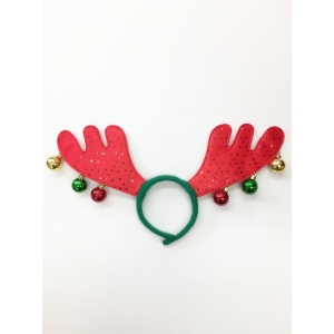 Red Reindeer with Bells - Christmas Headbands