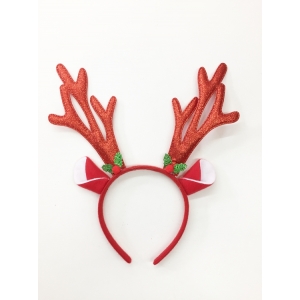 Red Glitter Reindeer Headband