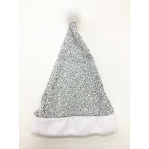 Silver Glitter Santa Hat - Christmas Hats