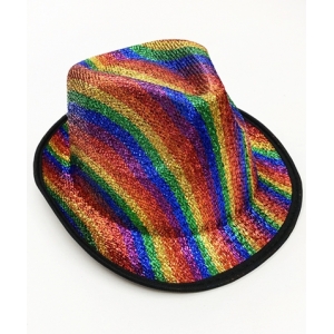 Rainbow Sparkly Fedora - Mardi Gras Hats
