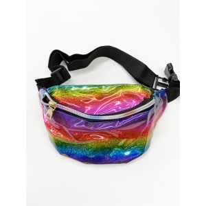 Rainbow Metallic Bum Bag - Mardi Gras Costumes
