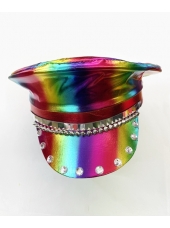 Metallic Rainbow Flip Hat - Mardi Gras Hats