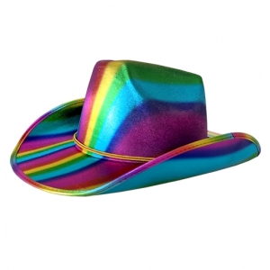 Metallic Rainbow Cowboy Hat - Mardi Gras Costumes Accessories