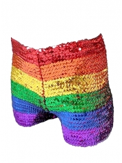 Rainbow Sequin Shorts - Mardi Gras Costumes