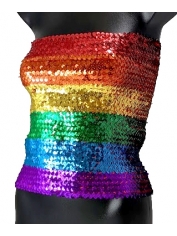 Rainbow Sequin Tube Top - Mardi Gras Costumes