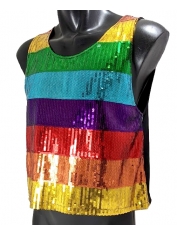 Rainbow Sequin Singlet - Mardi Gras Costumes