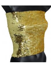Sequin Tube Top Gold - Disco Party Costumes