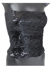 Sequin Tube Top Black - Disco Party Costumes