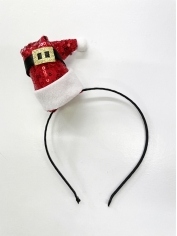 Red Mini Santa Hat on Headband