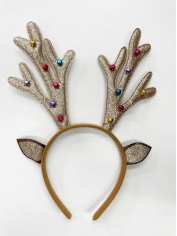 Brown Glitter Reindeer Christmas Headband