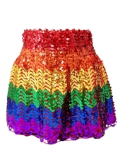 Rainbow Sequin Skirt - Mardi Gras Costumes