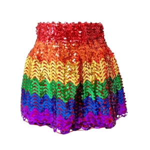 Rainbow Sequin Skirt - Mardi Gras Costumes