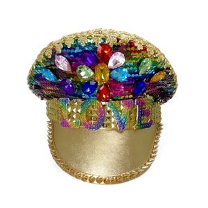 Rainbow Flip Hat with LOVE - Mardi Gras Hats