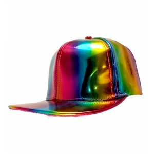 Rainbow Metallic Cap - Mardi Gras Hats
