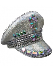 Silver Rhinestones Flip Hat - New Year's Eve Hats
