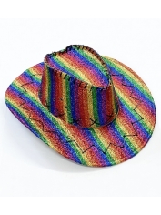 Rainbow Shiny Cowboy Hat - Mardi Gras Hats
