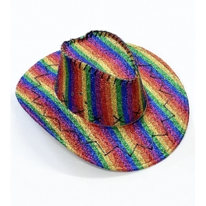 Rainbow Shiny Cowboy Hat - Mardi Gras Hats