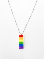 Rainbow Lego Necklace - Mardi Gras Costumes