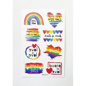 Rainbow Heart Tattoo - Mardi Gras Accessories
