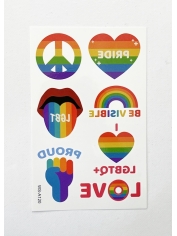 Rainbow Peace Tattoo - Mardi Gras Accessories