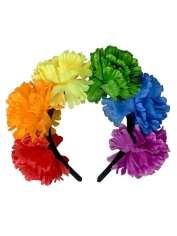 Rainbow Flowers Headband - Mardi Gras Accessories