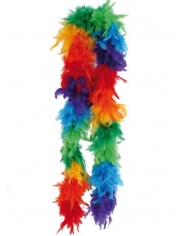 Rainbow Feather Boas - Mardi Gras Decorations
