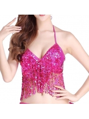 70s Costume Pink Sequin Halter - Womens 70s Disco Costume
