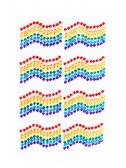 Rainbow Diamante Stickers - Wavy Rainbow Flag Stickers