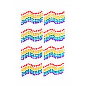 Rainbow Diamante Stickers - Wavy Rainbow Flag Stickers