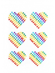 Rainbow Diamante Stickers - Rainbow Heart Stickers