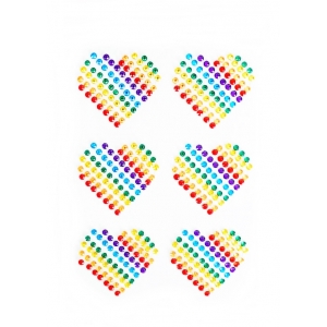 Rainbow Diamante Stickers - Rainbow Heart Stickers