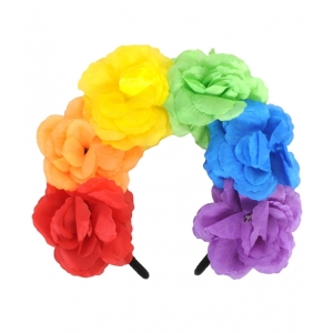 Rainbow Rose Headband - Mardi Gras Costumes
