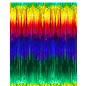 Deluxe Rainbow Metallic Curtain - Rainbow Party Decorations