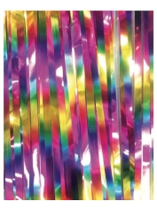 Deluxe Rainbow Iridescent Metallic Curtain - Rainbow Party Decorations