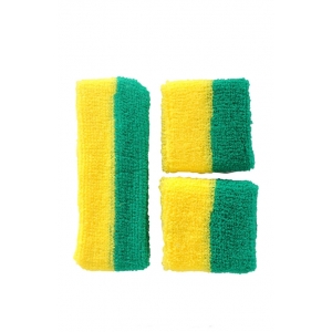 Yellow and Green Sweatband and Wristband Set - Olympic Costumes