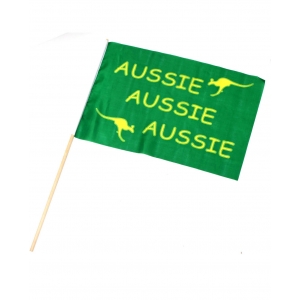 Aussie Flag on Stick Green - Australian Flag