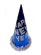 New Year Party Cone Hat Blue - New Year's Eve Hat