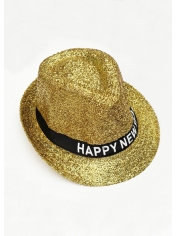 New Year Party Trilby Hat Gold - New Year's Eve Hat