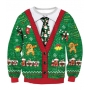 Christmas Sweater With Tie Green (Printed) - Adult Christmas Costumes